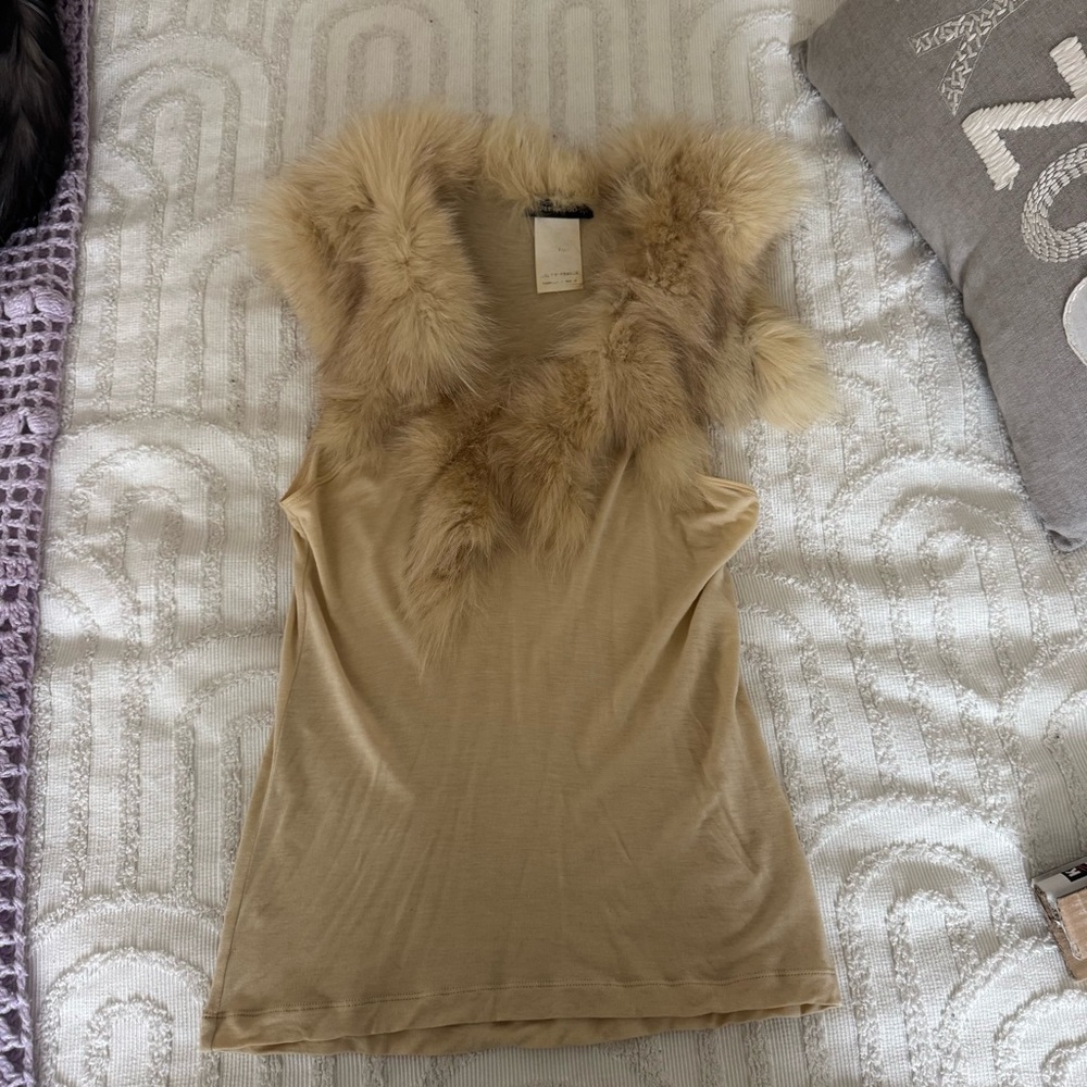 Plein Sud Fur Tank Top